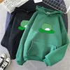 Winter Skateboard Frog Oversized Sweatshirt Mannen en Dames Hoodies Harajuku Warm Pullover Trekkoord Koreaanse stijl Anime Hoodie 210928