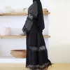 Etnisk kläder polka dot spets lapptäcke muslimsk kimono abaya för kvinnor marockanska dubai kalkon hijab klänning ramadan eid mubarak 2022