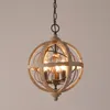 Amerikanskt land trä konst hänge lampor gör gammalt vardagsrum matsal sovrum enskild karaktär av rund boll