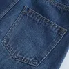Retro Long Denim Kjolar För Flickor Kvinnor Hög Midja Knappfickor Jeans Straight Maxi Woman High-Waisted Skirt 210520