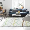 Nordic Ins Green Yellow Plaid Carpet Living Room Modern Mjukt Golvmatta Fluffy Mattor För Sovrum Inredning Hem Kid Spela Mattor