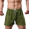 Mens Trunks Mesh Fishnet Hollow Out Boxers Transparent Loose Causal Shorts Sleep Bottoms Quick-drying Elastici Palestra 210806