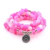 Perlenstränge 108 Mala Perlen Armbänder für Yoga Chakra Crack Naturstein Armband Halskette Schmuck Frauen Pulsera Fawn22