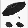 Automatyczny odwrotny parasol LED Luminous Windproof 3 Składane Business Silne Rain Men Car Wysokiej jakości 10K Parasol 210721