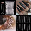 Falska naglar 500pcs kit Nail Art Tip Franska Lång för Salon Manicure Fake Acrylic Tillbehör Half Full Finger Toe Tips