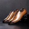 Top Men Shoes Sapatos de Cordilhamento Formal Casual Business Office Manual Brush Tamanho de couro genuíno 39-45 Vestido