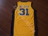 Mens Malcolm 7 Brogdon Domantas 11 Sabonis Basketball Jerseys Retro Throwback Reggie 31 Miller Stitched Shirt Black yellow
