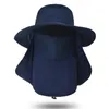 Apropro exterior à prova de vento chapéu de sol máscara removível xale respirável boné de malha para pesca ciclismo caminhadas camping chapéus wll925