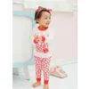 Baby Girls Pyjama Set T-shirts I Love Mama Stripe Pantalon 100% coton Kid Pijama Fille Vêtements Enfants Vêtements de nuit Top Qualité 210413