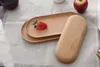 Organizzazione per la conservazione della cucina Vassoio ovale in legno naturale Vassoio per caffè Torta Piatti per frutta Piatto in legno per snack Decorativo