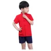 Baby pojke kungfu kläder sätter kinesisk stil barn tee shirt kort byxa tang kostym linne andningsbara pojkar jersey sport kostym 210413