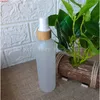 Бутылки спрей Оптовая 60 мл 120 мл 150 мл матовой пластиковой бутылки экологические бамбуковые крышки стекло пустые косметические соединения