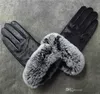 Marka premium zimowe rękawiczki i polarowy ekran dotykowy rex rabbit futra rowerowe rowerowe zimne odporne na owczą finger G328s