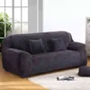 Velvet Sofa Cover for Living Room Cushion Thick Stretch Plush Solid Soft Slipcovers Elastic Sectional Couch 211207