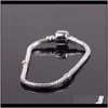 Lien, Bracelets Bijoux Drop Delivery 2021 Couqcy Style Antique Sier Couleur Snap Fermoir Serpent Chaîne Charme Fit Femmes Bracelet Hommes Bracelet Europea