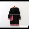 Baby Girls Dressses Spring Hooded Geometry Spell Color Long Tshirt Dress For Kids Clothe Barnkläder Dasz1 Klänningar 4SBC6