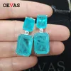 OEVAS 100% 925 стерлингового серебра Paraiba Tourmaline Gemstone Drop Серьги для женщин Игристые вовлеченные вечеринки Прекрасные украшения подарки