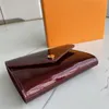 18015 Patent Leather Short Wallet Fashion Wallets For Lady High Quality Shinny Card Holder Coin Purse Women Classic Zipper Pocket239Z