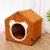 猫ベッド家具ペットドッグテントハウス犬小屋冬の温かい巣ソフトスリーピングパッド動物子犬洞窟マット供給