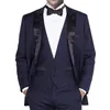 Gris Notch Revers Mariage Hommes Costumes 2 Boutons Costume Homme Groom Tuxedo Prom Party 3 Pcs Slim Fit Blazer Terno Masculino Hommes Blazers