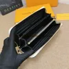 M81141 newest women leather wallets luxury designer long card holder brand women long zipper purse famous gift bags pocket wallet with box size 19.5*10.5*2.5cm