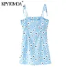 Mini vestido elegante con estampado Floral a la moda para mujer, sin espalda, cremallera lateral, pajarita, tirantes, Vestidos femeninos 210420