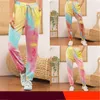 Femmes Tie-Dye Impression Pantalons de maison Tendance de la mode Cordon de serrage Taille élastique Pantalon de sport Designer Femme Casual Pantalon de survêtement droit en vrac