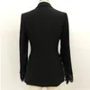 HIGH STREET Stylish Designer Blazer Jacket Women's Lace Fringe Slit Sleeve One Button 210521