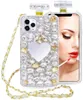 Luksusowy Diament Bling Perfumy Butelki Telefon Przypadki Makijaż Lustra Kwiaty TPU Case na iPhone 13 Pro Max Heart Lover Lustro 12 Mini 11xs XR X 6 6S 7 8 Plus SE2 Cover