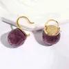 Vanssey Luksusowa biżuteria mody Purple Austriacka Kryształowa Kulca Serce Drop Kolczyki