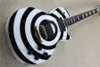 Tienda personalizada Zakk Wylde Bullseye blanco negro guitarra eléctrica caoba cuello corporal EMG Pastillas pasivas Top Calidad Hardware Golden