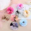 Scrunchies de pelúcia de pelúcia doce fofo estilo coreano macio macio peludo elástico elástica faixas de rabo de cavalo simples acessórios de cabelo