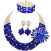 Oorbellen ketting hoge kostenprestaties zwarte cayn kristal kralen Nigeriaanse vrouwen bruiloft sieraden sets 5c-sz-02