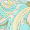 Zevity女性ヴィンテージトーテムフローラルプリントカジュアルAラインスカートファルダスMujer女性バックジッパーシック夏MIDI vestido Qun795 210619