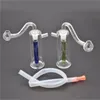 CHAUD EN VENTE 8 cm Ambre/Bleu/Vert Pas Cher 10mm verre brûleur à mazout plate-forme bong pas cher mini verre downstem fumer eau verre bong