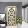 2ピース/セットイスラム教徒のスタイルのEID ADHAポーチの装飾壁のポスターDIYドアアート壁画ステッカーリビングルームピールスティックウォールステッカー210929