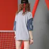 Chegada verão coruja design mulheres lantejoulas camisetas Frisado marca patchwork coreano elegante all-matchottop 210529