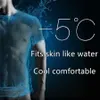 T-shirt per manichette di seta ghiacciata maschile estate abiti ad asciugatura rapida di colore solido senza traccia traspirante per abbigliamento sportivo 210706