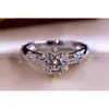 Bridal Filwer with Round Brilliant 1ct Diamond Prong Setting Anniversary Engagement Wedding White Gold Rings for Women