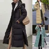 Giacca spessa da donna invernale Parka imbottito in cotone con cappuccio casual per giacca a vento trapuntata trapuntata solida femminile Capispalla 211130