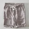 Summer Beach Shorts для мужчин Сплошные белые повседневные Классические DrawString Чистое белье с короткими брюками Одежда Новый 210421