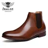 DESAI Wedding Gentleman Scarpe in vera pelle di alta qualità Stivali da uomo Chelsea Fashion For Men Marrone Nero 211217