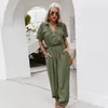 Fashion Casual sexy suit Jumpsuits Button spring and summer solid color women's jumpsuit rompers for women 210514