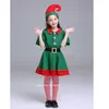 Jul cosplay halloween kostymer för barn pojke tjejer elf grinch klänning nyår xmas karneval parti santa claus med hatt gåva Q0910