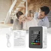 Gasanalysatorer Portable Air Quality Monitor Indoor CO2 Detector 5 i 1 Formaldehyd HCHO TVOC Tester LCD Temperatur Fuktighet9423586