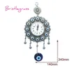 Bristlegrass Turkish Nazar Blue Mal Eye Quartz Relógio de Parede Pendurado Pingentes Amulets Amuletos Encantos Sorte Bênçãos Proteções Home Decor H1230