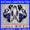 Body For SUZUKI KATANA GSXF750 GSXF600 GSXF 600 750 CC 03-07 18No.128 600CC Blue white 750CC GSX600F 2003 2004 2005 2006 2007 GSXF-600 GSX750F 03 04 05 06 07 OEM Fairing