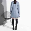 [EWQ] Korea Fashion Trends Slim Women Woolen Coat Spring Autumn Ny Sweet Full Sleeve Dubbelbröst Tweed Coats QZ06405 210423