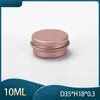 Scatole da imballaggio in alluminio oro rosa da 10 ml Contenitore di latta per balsamo per labbra vuoto Contenitore per crema cosmetica per trucco Campione Mini scatola piccola