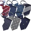 40 Colors Pre-tied Neck Tie Mens Boys Unisex Woven Jacquard Dot Print Skinny Zipper Ties Bridegroom Party Dress Wedding Necktie